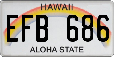 HI license plate EFB686