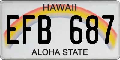 HI license plate EFB687