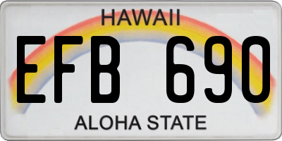 HI license plate EFB690