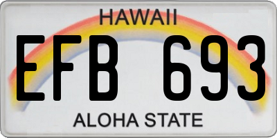 HI license plate EFB693