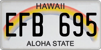 HI license plate EFB695