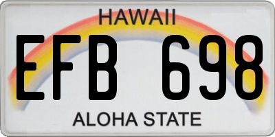 HI license plate EFB698