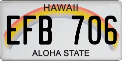 HI license plate EFB706
