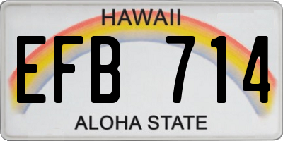 HI license plate EFB714