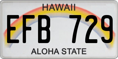 HI license plate EFB729