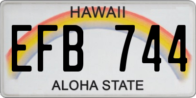 HI license plate EFB744