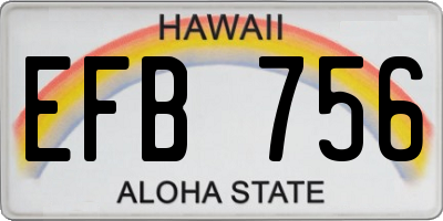 HI license plate EFB756