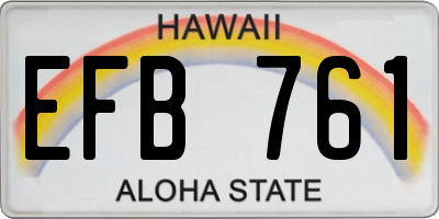 HI license plate EFB761