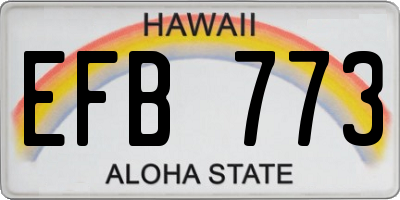 HI license plate EFB773