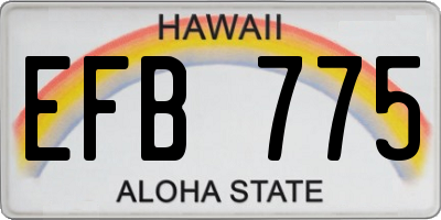 HI license plate EFB775