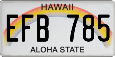HI license plate EFB785