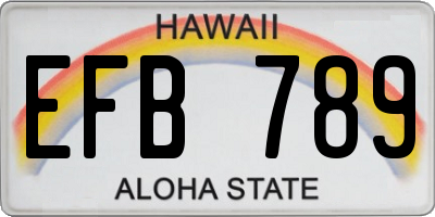 HI license plate EFB789