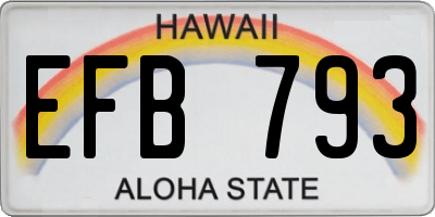 HI license plate EFB793