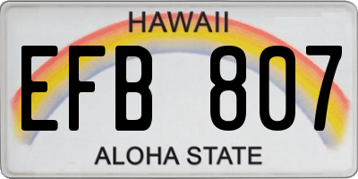 HI license plate EFB807