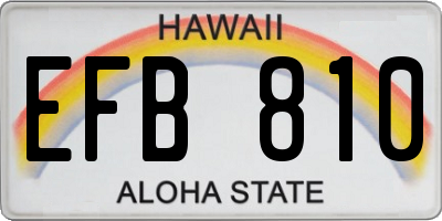 HI license plate EFB810