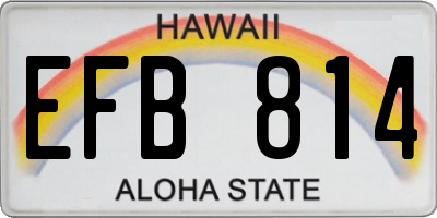 HI license plate EFB814