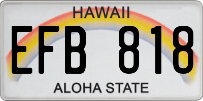 HI license plate EFB818