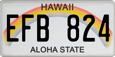 HI license plate EFB824