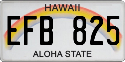 HI license plate EFB825