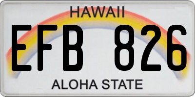 HI license plate EFB826