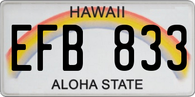 HI license plate EFB833