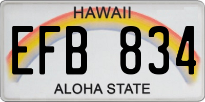 HI license plate EFB834