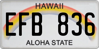 HI license plate EFB836
