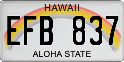 HI license plate EFB837