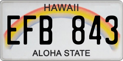 HI license plate EFB843