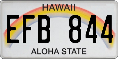 HI license plate EFB844