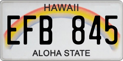 HI license plate EFB845