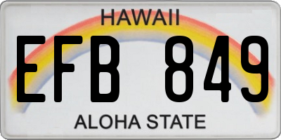 HI license plate EFB849