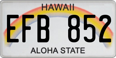 HI license plate EFB852
