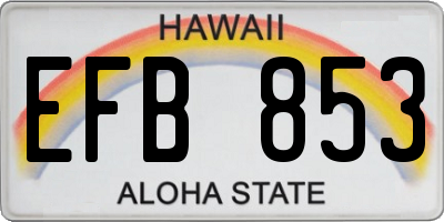 HI license plate EFB853