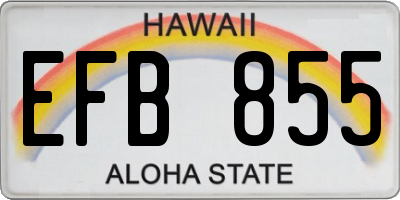 HI license plate EFB855