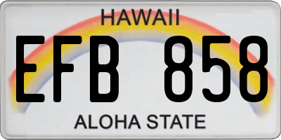 HI license plate EFB858