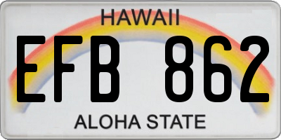 HI license plate EFB862