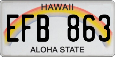 HI license plate EFB863