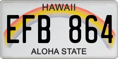 HI license plate EFB864