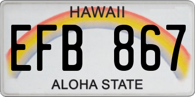 HI license plate EFB867