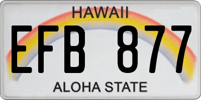 HI license plate EFB877