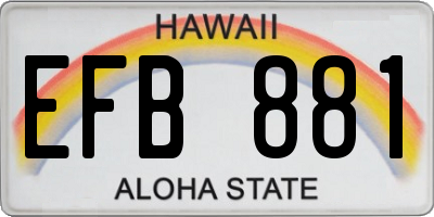 HI license plate EFB881