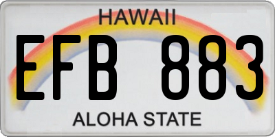 HI license plate EFB883