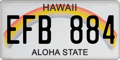 HI license plate EFB884