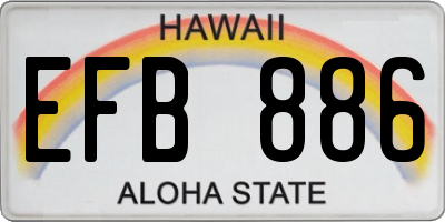 HI license plate EFB886