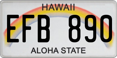 HI license plate EFB890