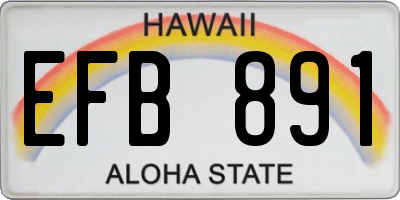 HI license plate EFB891