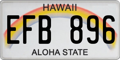 HI license plate EFB896