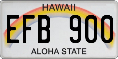 HI license plate EFB900
