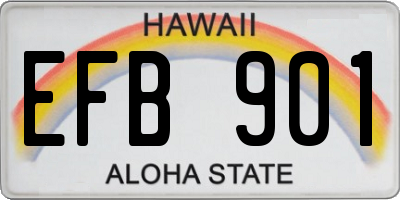 HI license plate EFB901